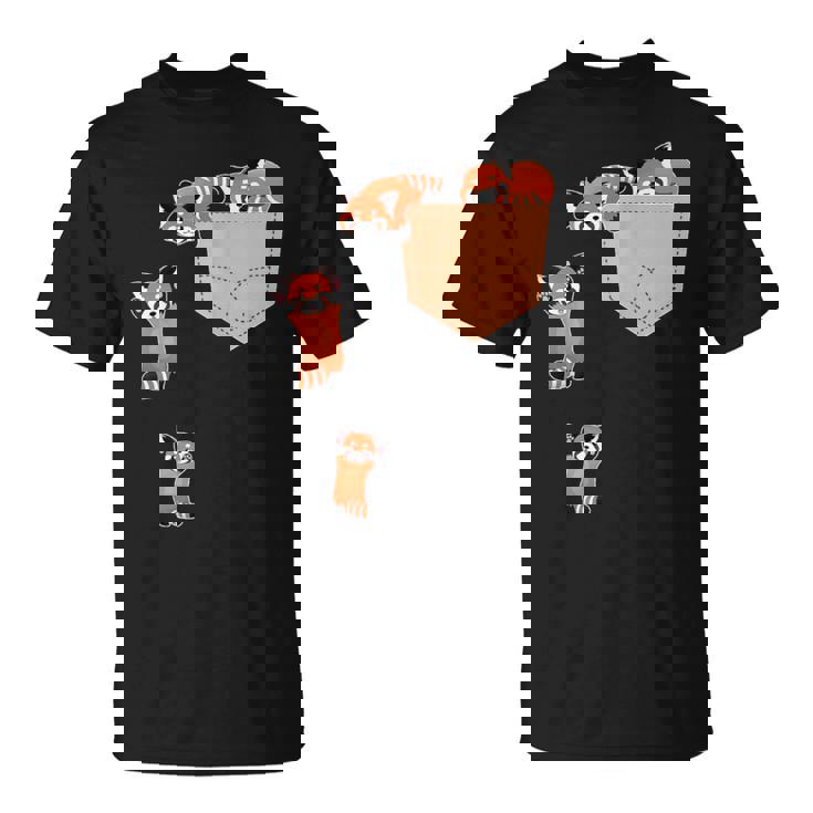 私のポケットファニーで家族のレッドパンダ Tシャツ