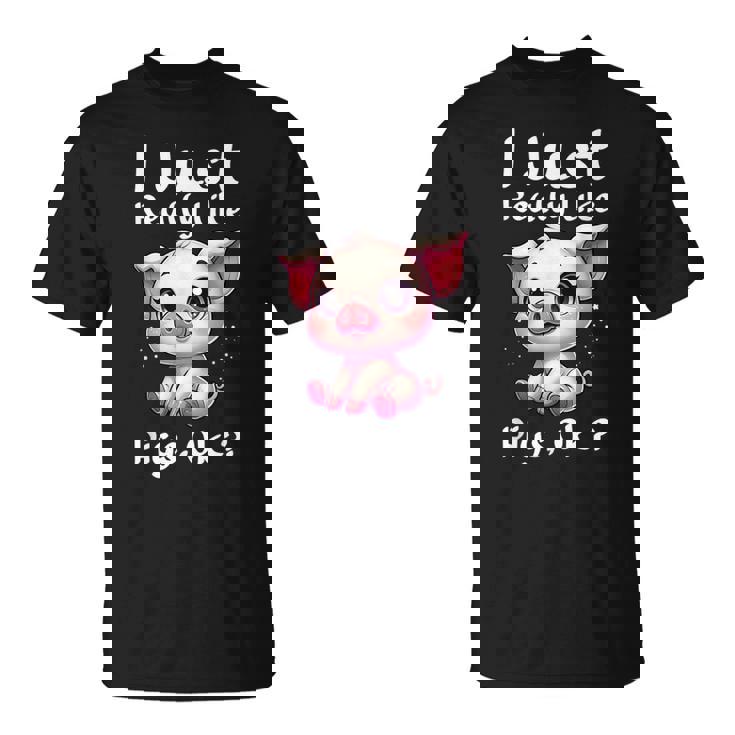 私は本当に豚が好きなだけですok Tシャツ