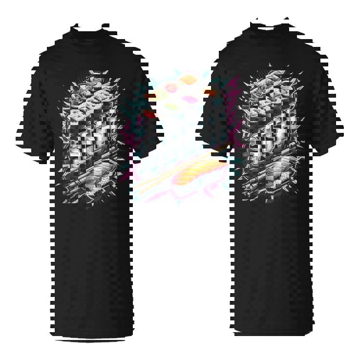 稲妻と閃光の寿司ティー 日本料理 Tシャツ