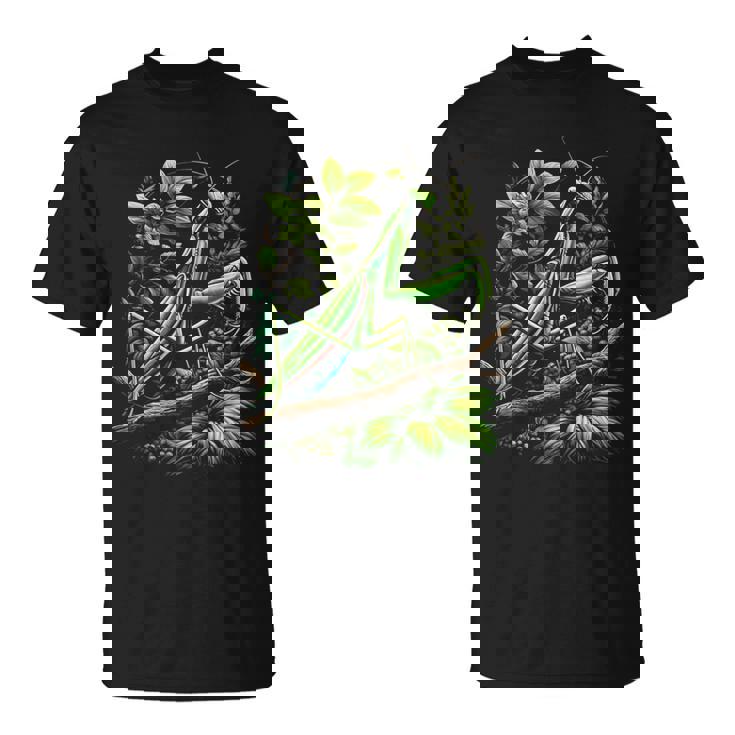 節足動物崇拝者 謎めいたカマキリ 水彩インク Tシャツ