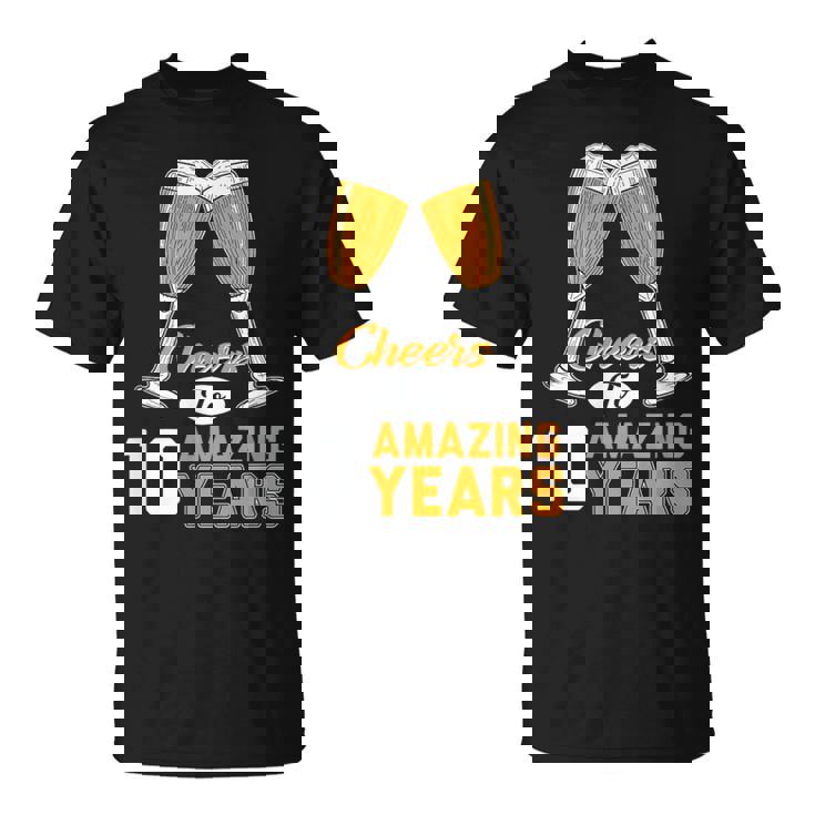 結婚10周年記念ギフト Cheers Amazing Years Married Tシャツ