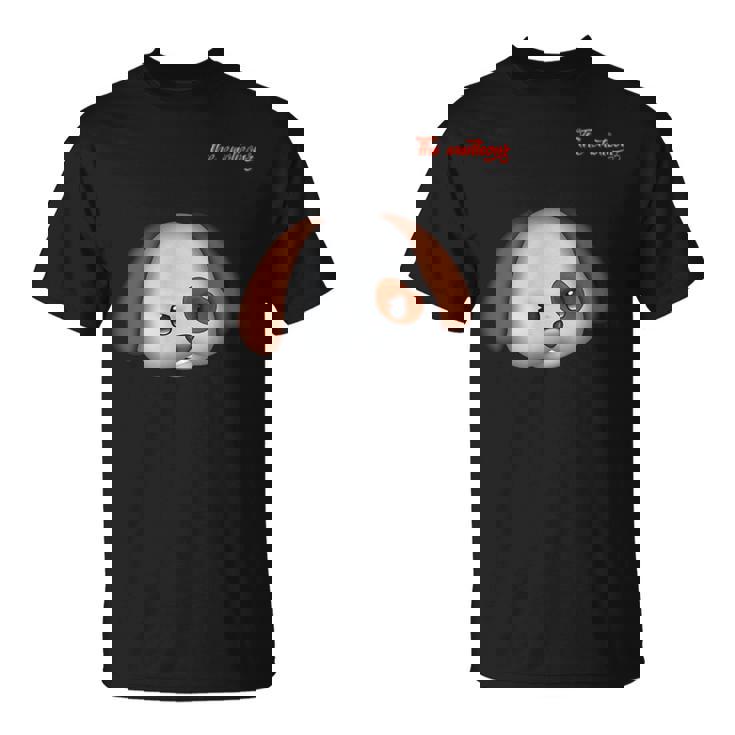 絵文字しかめっ面の怒った犬の顔 Tシャツ