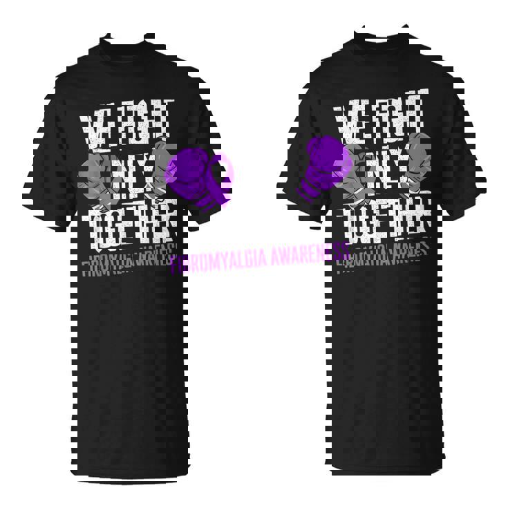 線維筋痛症啓発 パープルリボン We Fightonly Together Tシャツ