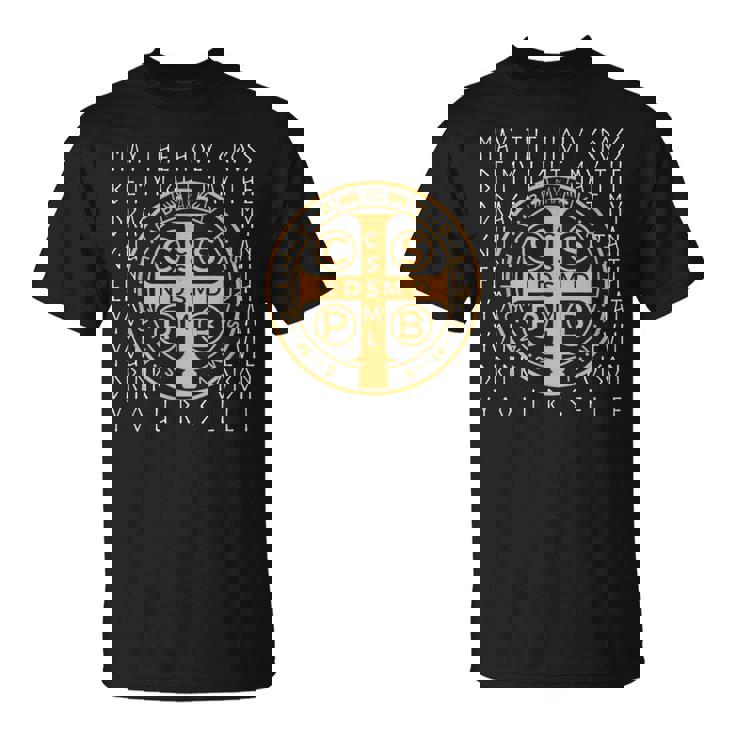 聖ベネディクト勲章 キリスト教の祈り Tシャツ