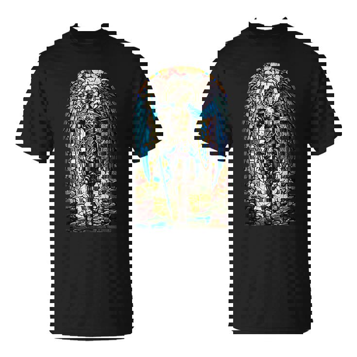 聖ミカエル大天使 – 聖なるステンドグラス – キリスト教 Tシャツ