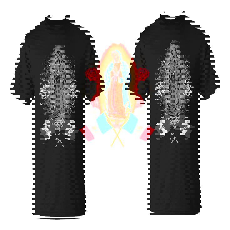 聖母マリア メキシコ国旗 聖母マリア グアダルーペ Tシャツ