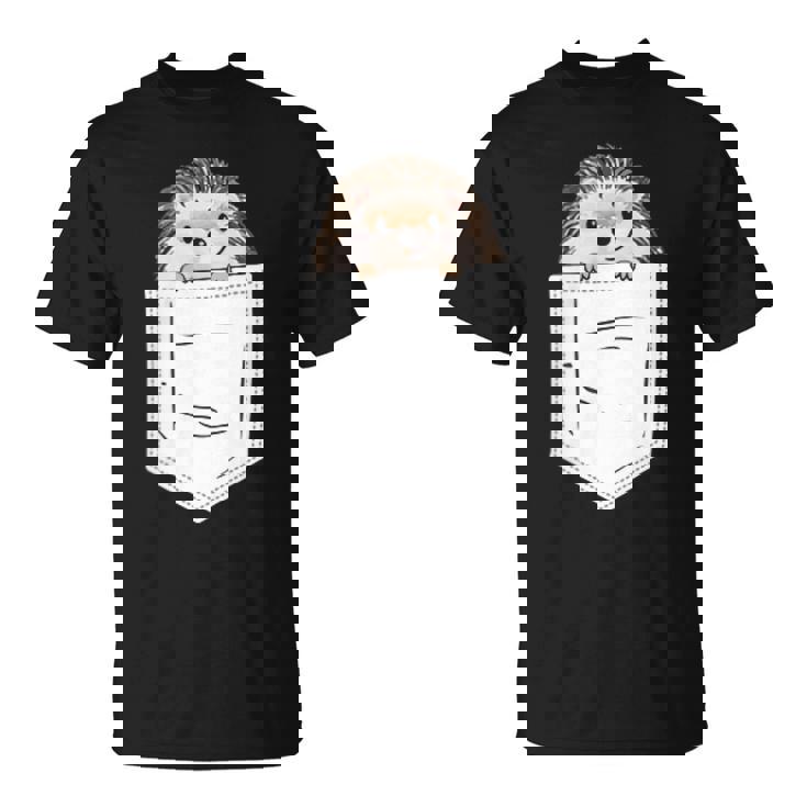 胸ポケットに入ったハリネズミ 衣類 ハリネズミ ギフト Tシャツ