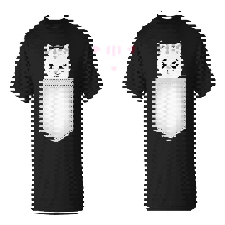 胸ポケットの猫 Tシャツ