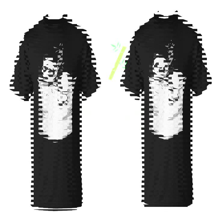 胸ポケットパンダ パンダ クマ Tシャツ