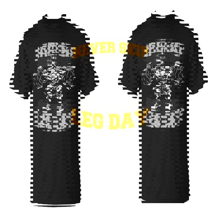 脚の日をスキップすることはありません 面白いワークアウト ジム メンズ ボディビル Tシャツ