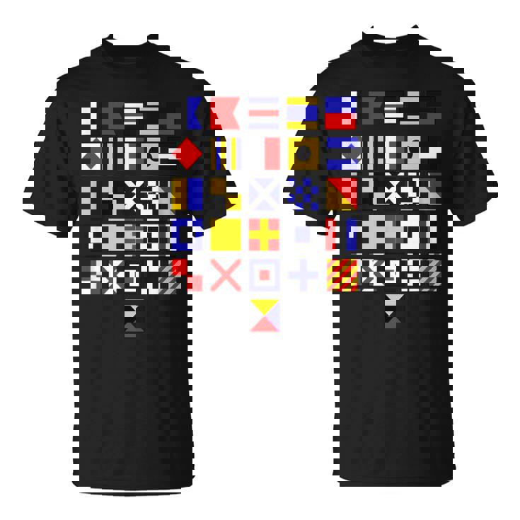 航海旗 アルファベット 国際海上信号旗 Tシャツ