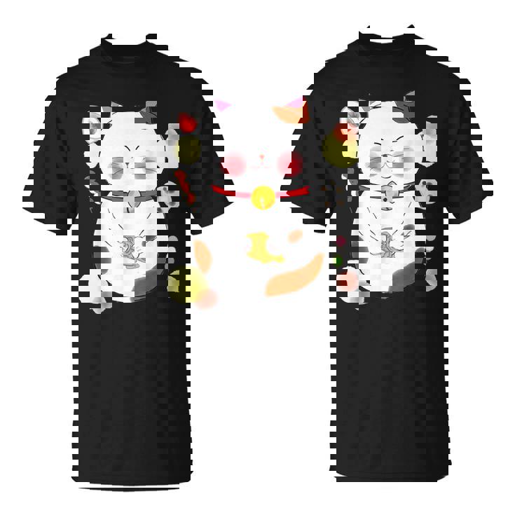 花より団子猫 Cat 猫 メンズ レディース ペット 動物 和風 キャラt Tシャツ