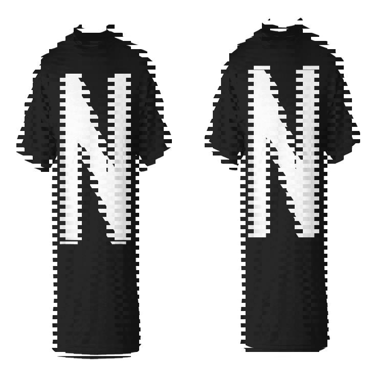英文字 N 大文字 アルファベット モノグラム イニシャル Abc Tシャツ