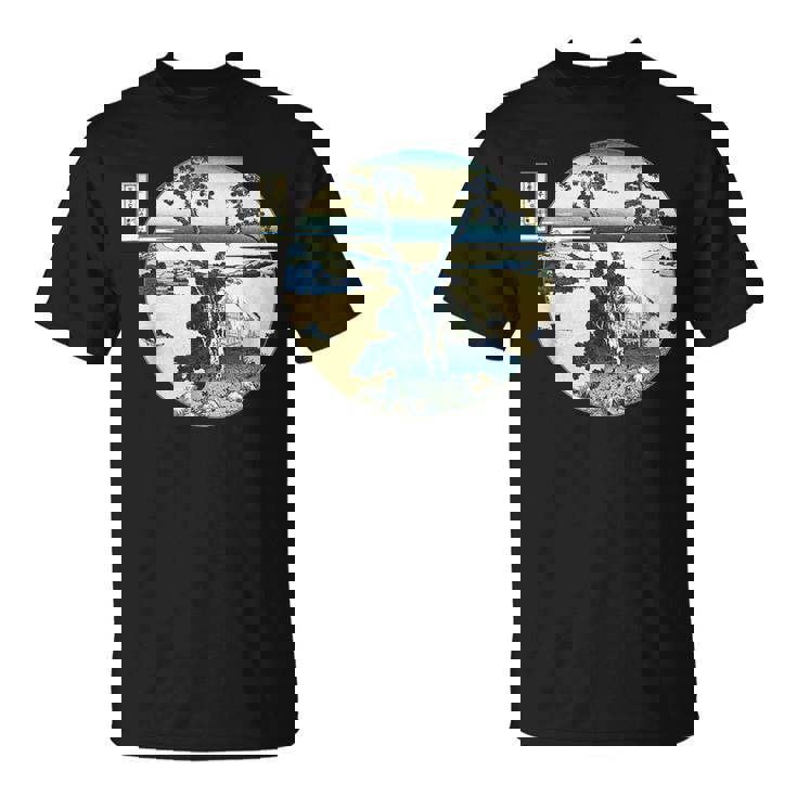 葛飾 北斎 信州諏訪湖 有名なヴィンテージアート スタイリッシュ Tシャツ
