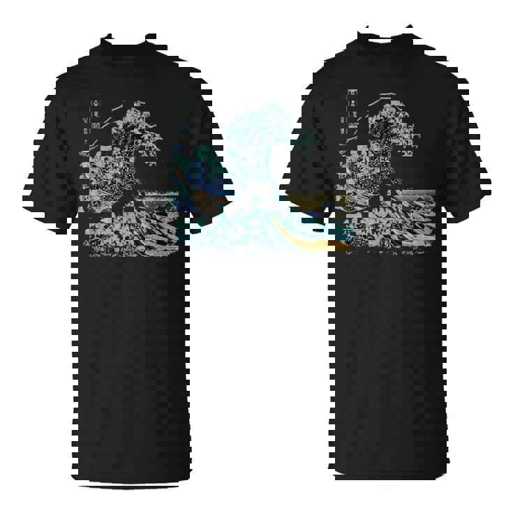 葛飾 北斎 神奈川沖浪裏 有名なヴィンテージアート スタイリッシュ Great Wave Hokusaitylish Tシャツ