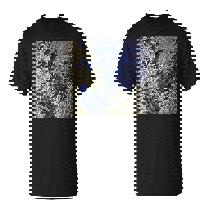 葛飾北斎 男波 Tシャツ