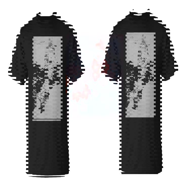 葛飾北斎作 ハイビスカスとスズメ Tシャツ