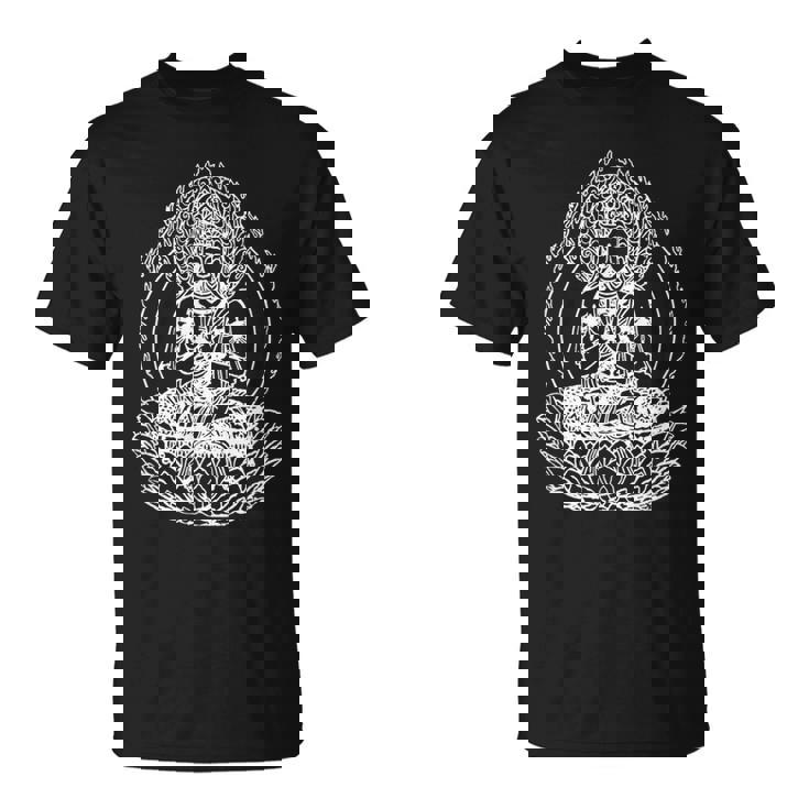 蓮の花の仏像 菩薩 仏教 宗教 Tシャツ