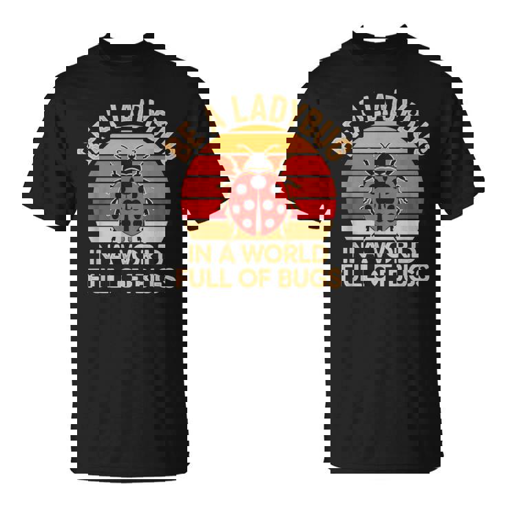 虫だらけの世界でてんとう虫になろう レトロなてんとう虫 Tシャツ