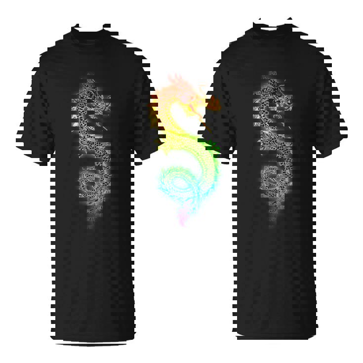 虹と中国の龍 Tシャツ