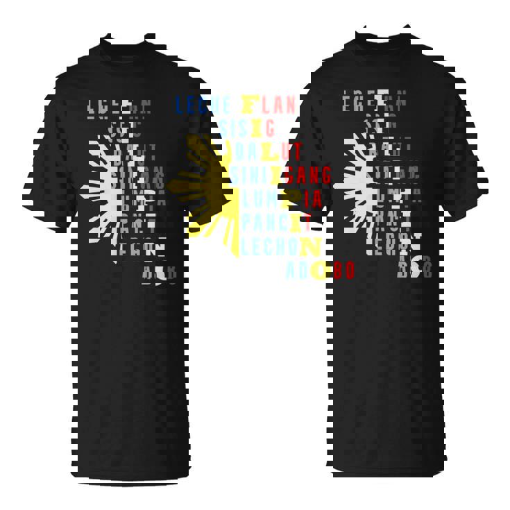 誇り高いフィリピン人のための有名な食べ物 フィリピンのデザイン Tシャツ