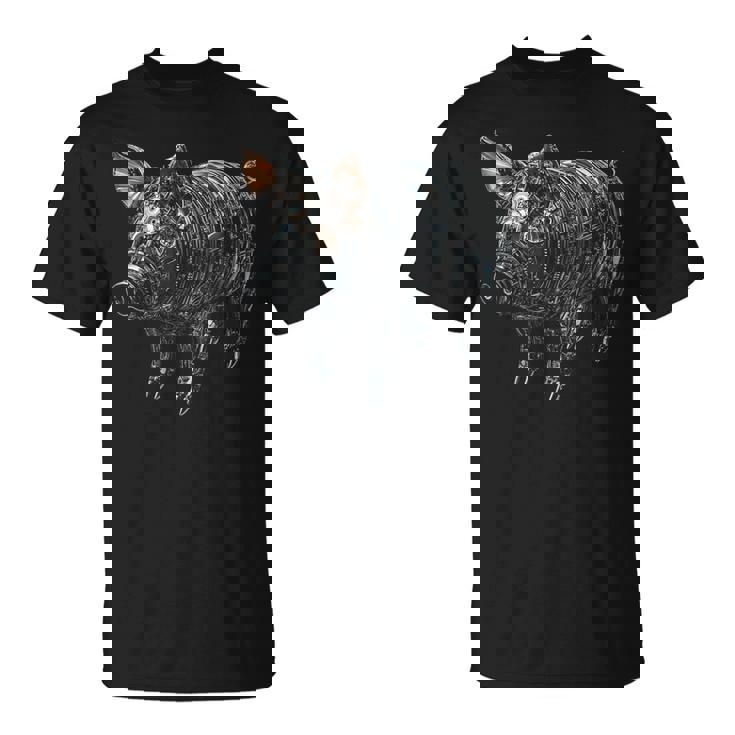 豚 動物 モチーフ アート 豚 Tシャツ