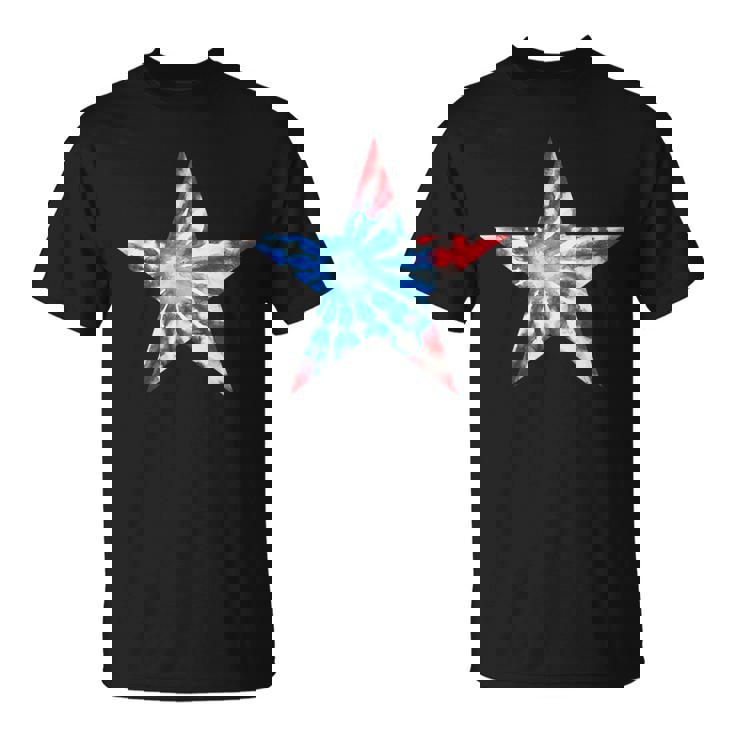 赤白と青 タイダイ 星 Tシャツ