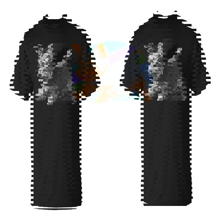 遊び心のあるヨークシャーテリア犬 ポップアート 誇り高きヨーキーオーナーズ Tシャツ
