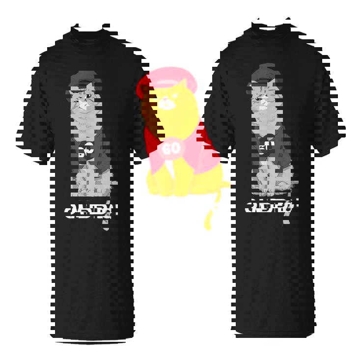 還暦祝い 猫 ねこ ちゃんちゃんこ 男性 女性 猫好き 還暦 お祝い 60歳 かわいい おもしろ オレンジ猫 Tシャツ