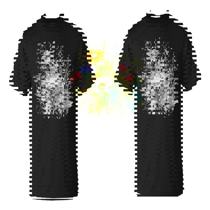 野生の花 ボタニカル 花 自然 ヴィンテージ フローラル グラフィック Tシャツ