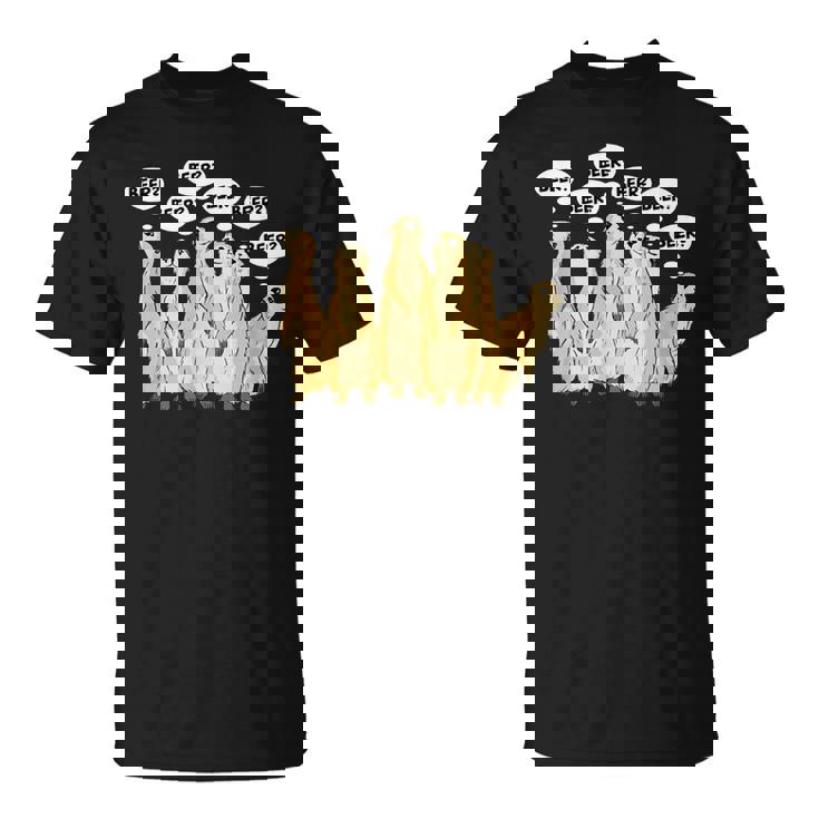 野生動物のミーアキャットアルコールビール Tシャツ