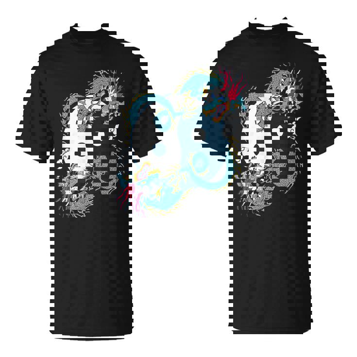 陰陽太極拳ドラゴンデザイン 瞑想用 太極拳 Tシャツ