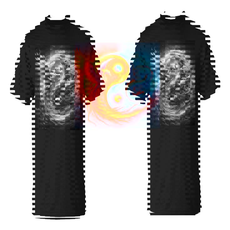 陰陽鳳凰と日本龍 Tシャツ