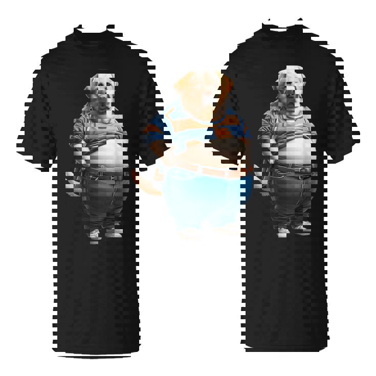 陽気なチャンキーラブラドールレトリバーtシャツ 太った犬愛好家向け Tシャツ