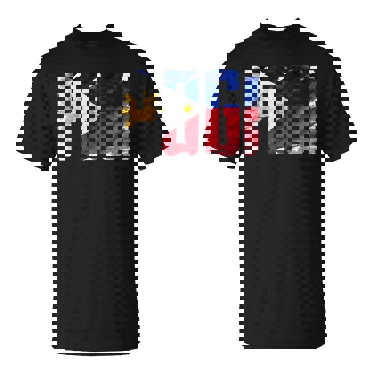 陽気なポギ タガログ語 ピノイ ステートメント フィリピン国旗 Tシャツ