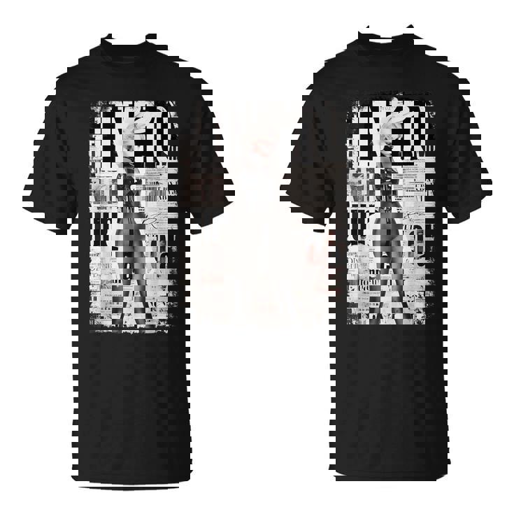 雑誌の表紙ヴィンテージガールバニーコラージュセクシーモデルピンナップ Tシャツ