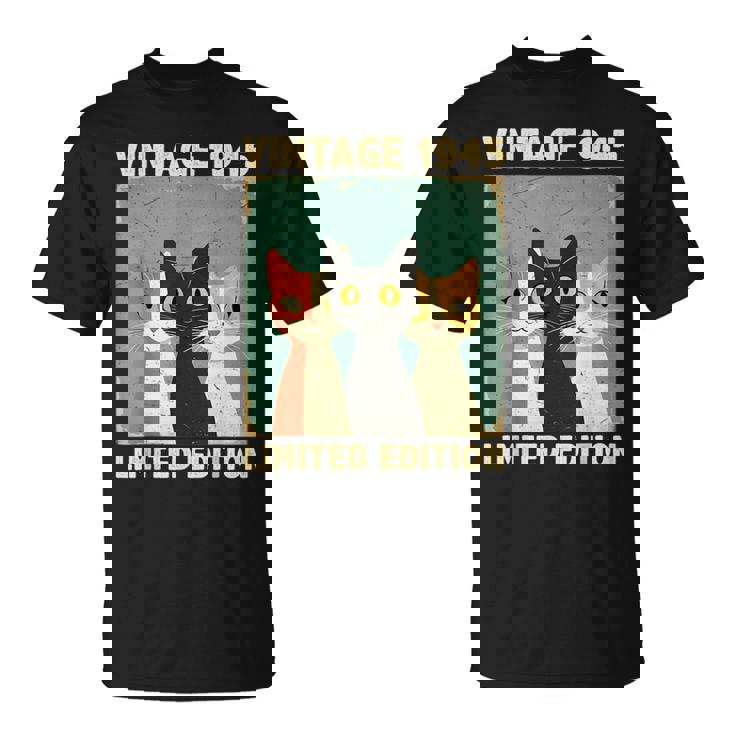 面白い 80歳 ギフト ヴィンテージ 1945 猫好き 80歳の誕生日 Tシャツ
