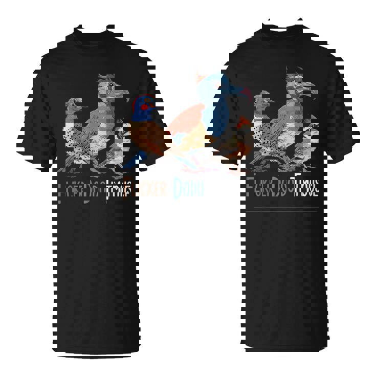 面白い ちらつきドードーシジュウカラ メンズ レディース キッズ Tシャツ