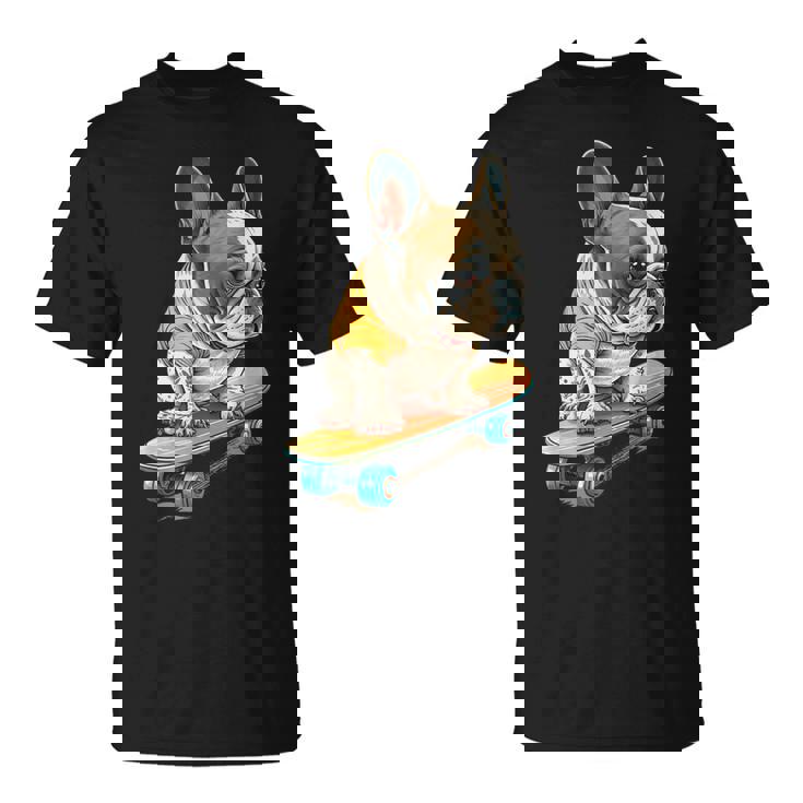 面白い フレンチブルドッグ スケートボード スケーター 犬 イングリッシュドッグ Tシャツ