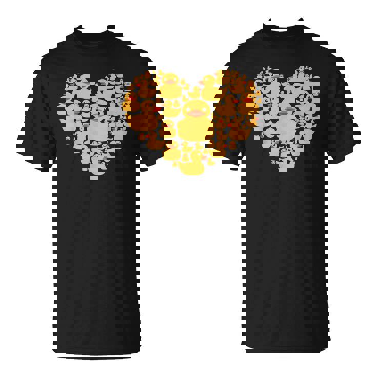 面白い ラバーダック ギフト メンズ レディース クールラバー アヒル ハート Tシャツ