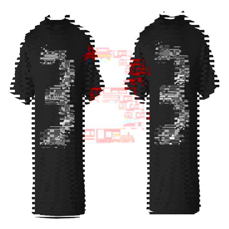 面白い3歳の幼児消防士キッズ消防車3位 Tシャツ