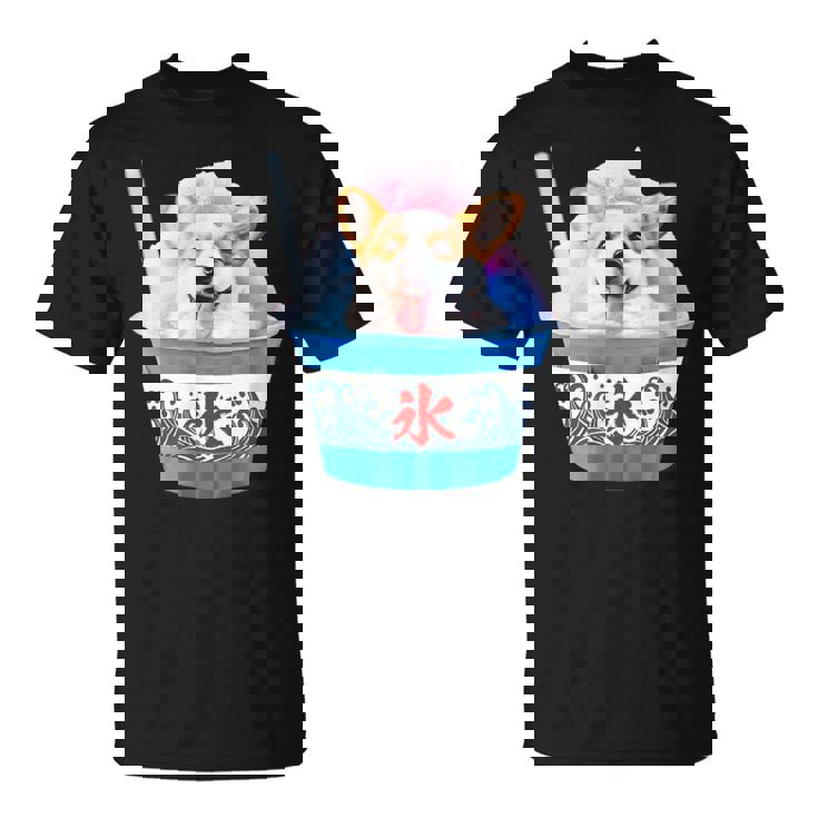 面白いtシャツ コーギー かき氷 イヌ メンズ 犬好き グッズ かわいい おもしろ 面白い 服 ネタ 夏 Tシャツ