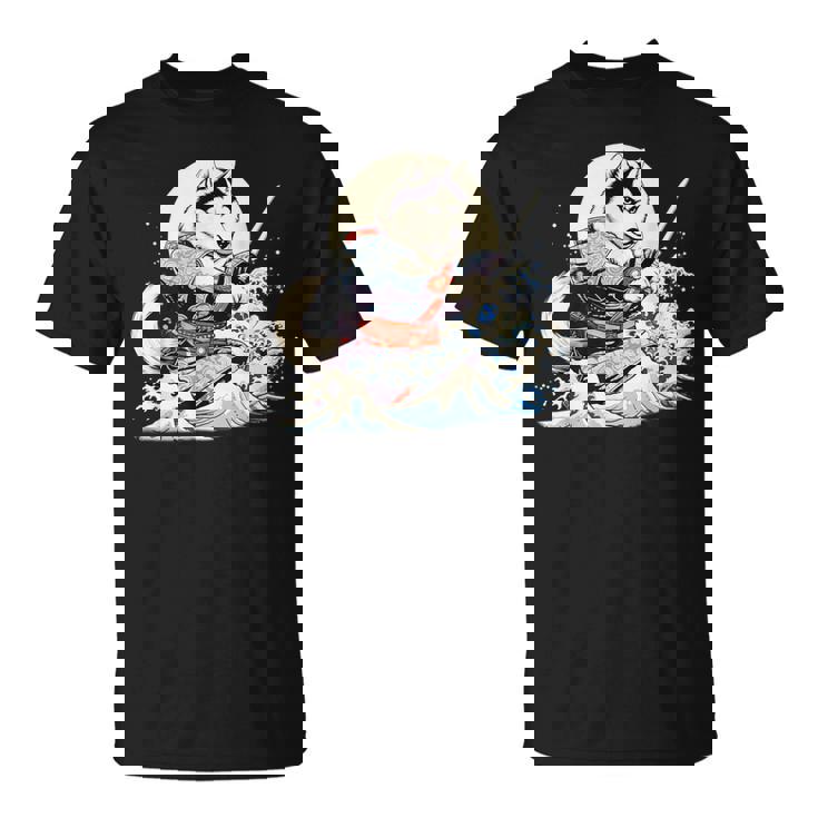 面白いtシャツ シベリアンハスキー 浮世絵 イヌ わんこ メンズ 犬好き グッズ おもしろ 面白い 服 ネタ Tシャツ