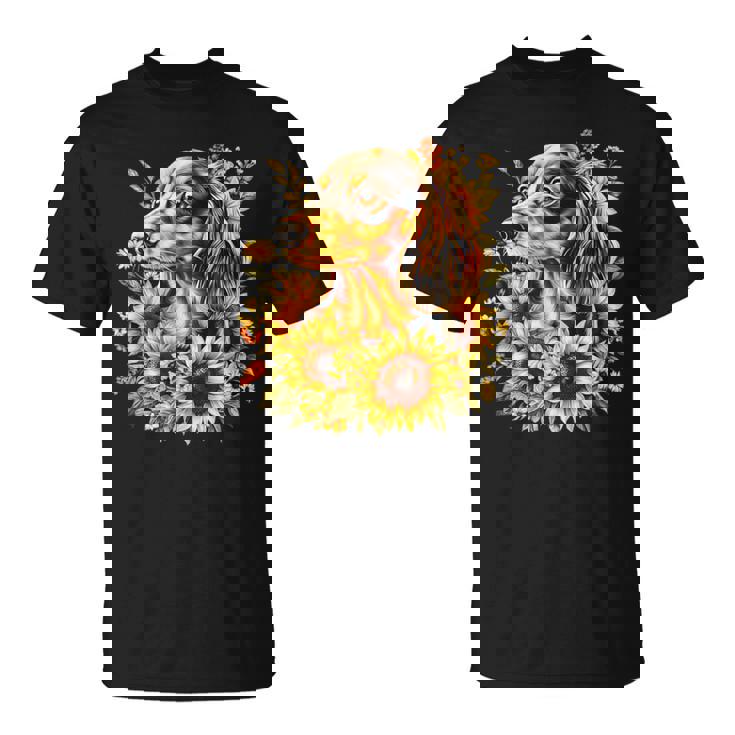 面白いtシャツ ダックスフンド ひまわり わんこ メンズ グッズ かわいい おもしろ 面白い 服 ネタ Tシャツ