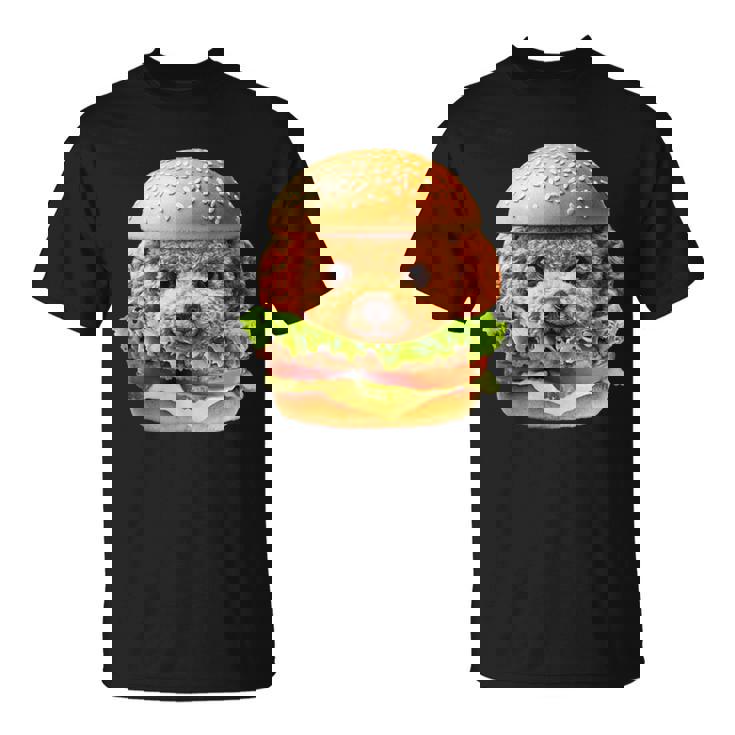 面白いtシャツ トイプードル 犬 ハンバーガー メンズ 犬好き グッズ かわいい おもしろ 面白い 服 ネタ Tシャツ