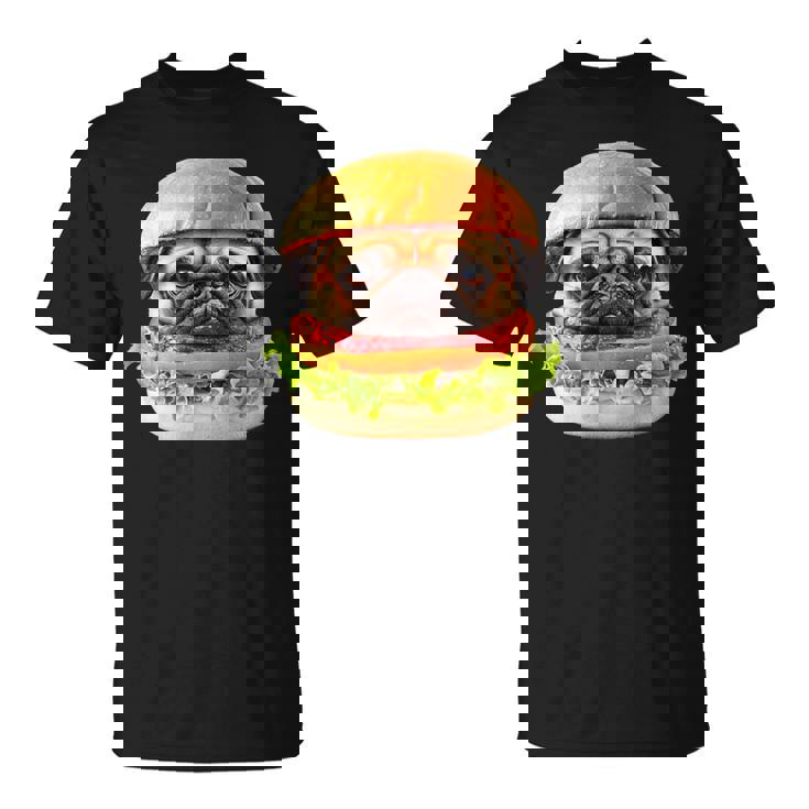 面白いtシャツ パグ 犬 ハンバーガー メンズ 犬好き グッズ かわいい おもしろ 面白い 服 ネタ Tシャツ