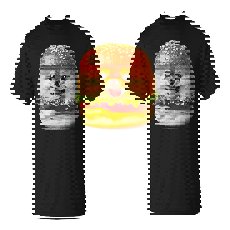 面白いtシャツ ポメラニアン 犬 ハンバーガー メンズ 犬好き グッズ かわいい おもしろ 面白い 服 ネタ Tシャツ