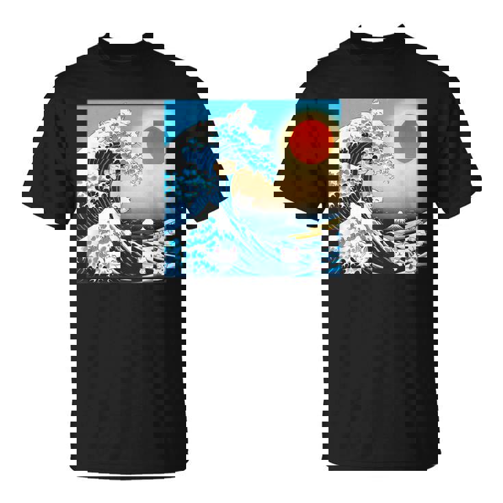 面白いtシャツ 猫 ネコ 浮世絵 海 メンズ 猫好き グッズ おもしろ 面白い 服 ネタ にゃんこ 猫の下僕 Tシャツ