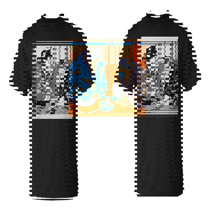 面白いtシャツ 猫 ネコ 酒 メンズ 猫好き グッズ おもしろ 面白い 服 ネタ にゃんこ 猫の下僕 浮世絵 Tシャツ