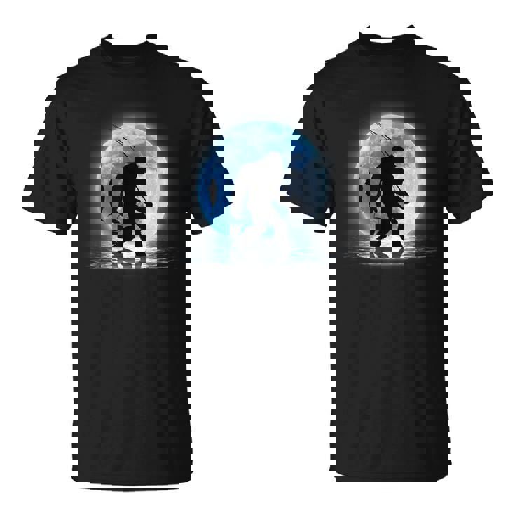 面白いtシャツ 釣りバカ 青い月と釣り人 メンズ おもしろ 面白い 服 オリジナル 海釣り 川釣り ビッグフット ネタ Tシャツ
